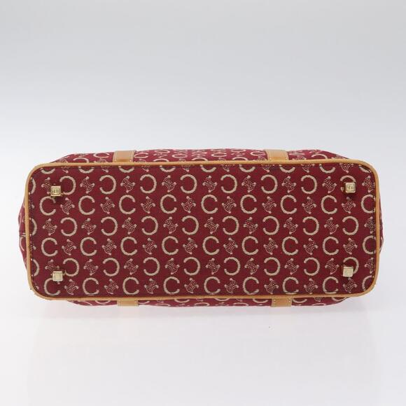 CELINE C Macadam Canvas Hand Bag Red Gold - Picture 9 of 13
